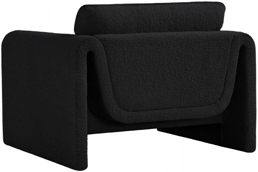 Black Stylus Boucle Fabric Chair - 198Black-C - Vega Furniture