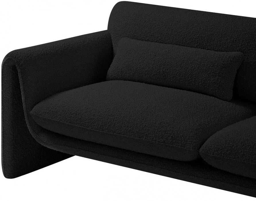 Black Stylus Boucle Fabric Loveseat - 198Black-L - Vega Furniture