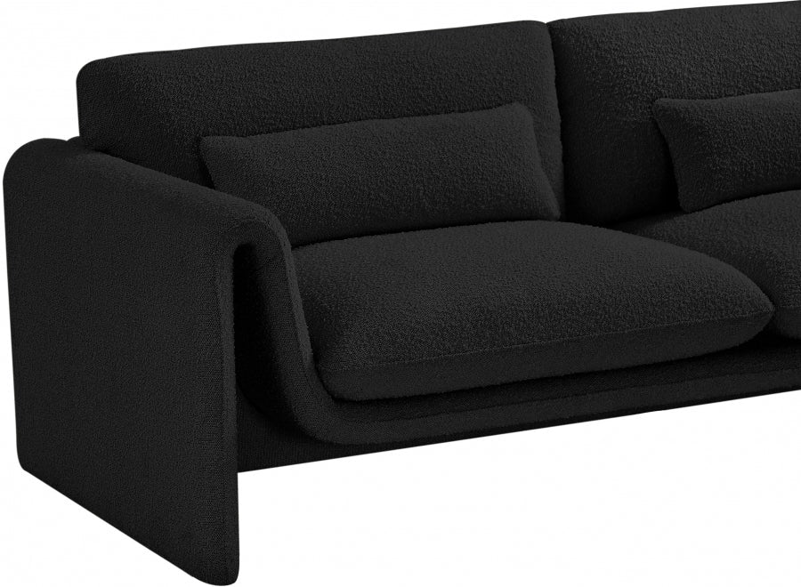 Black Stylus Boucle Fabric Loveseat - 198Black-L - Vega Furniture