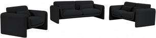 Black Stylus Boucle Fabric Loveseat - 198Black-L - Vega Furniture