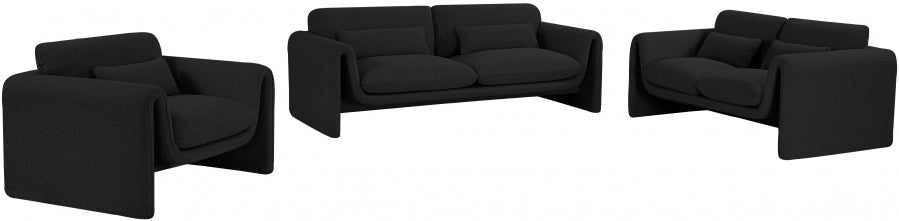 Black Stylus Boucle Fabric Loveseat - 198Black-L - Vega Furniture