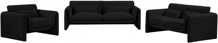 Black Stylus Boucle Fabric Loveseat - 198Black-L - Vega Furniture