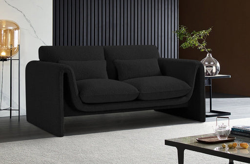 Black Stylus Boucle Fabric Loveseat - 198Black-L - Vega Furniture