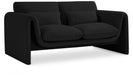 Black Stylus Boucle Fabric Loveseat - 198Black-L - Vega Furniture