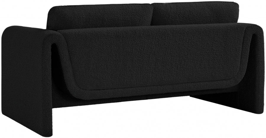 Black Stylus Boucle Fabric Loveseat - 198Black-L - Vega Furniture