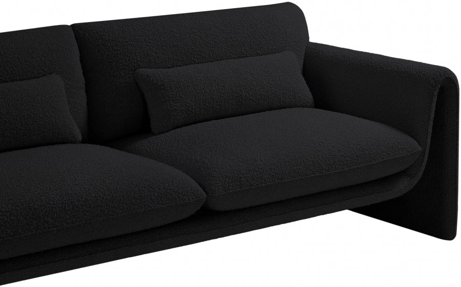 Black Stylus Boucle Fabric Loveseat - 198Black-L - Vega Furniture