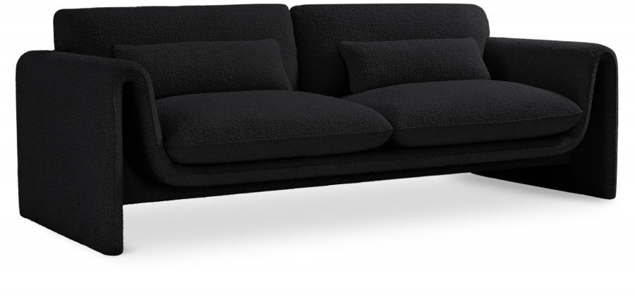 Black Stylus Boucle Fabric Sofa - 198Black-S - Vega Furniture