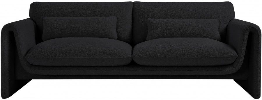 Black Stylus Boucle Fabric Sofa - 198Black-S - Vega Furniture