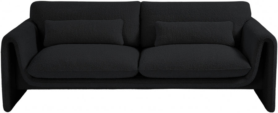 Black Stylus Boucle Fabric Sofa - 198Black-S - Vega Furniture