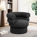 Black Valentina Linen Textured Fabric Accent Chair - 570Black - Vega Furniture