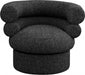 Black Valentina Linen Textured Fabric Accent Chair - 570Black - Vega Furniture