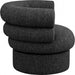 Black Valentina Linen Textured Fabric Accent Chair - 570Black - Vega Furniture