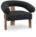 Black Winston Boucle Fabric Accent Chair - 496Black - Vega Furniture