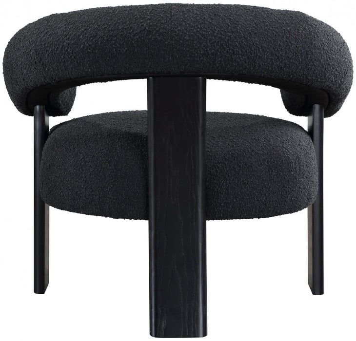 Black Winston Boucle Fabric Accent Chair - 497Black - Vega Furniture