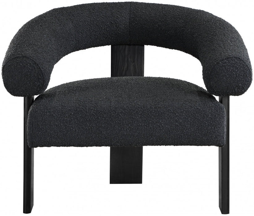 Black Winston Boucle Fabric Accent Chair - 497Black - Vega Furniture