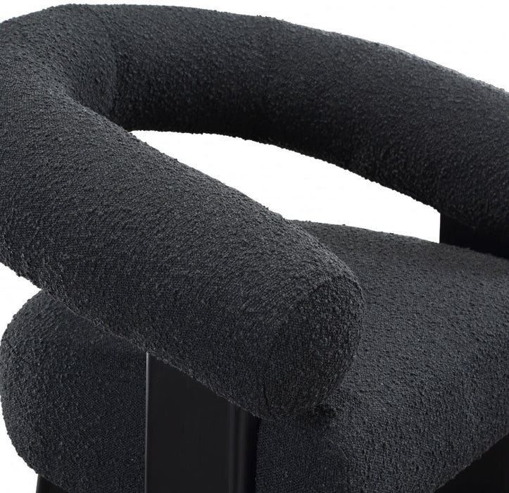 Black Winston Boucle Fabric Accent Chair - 497Black - Vega Furniture