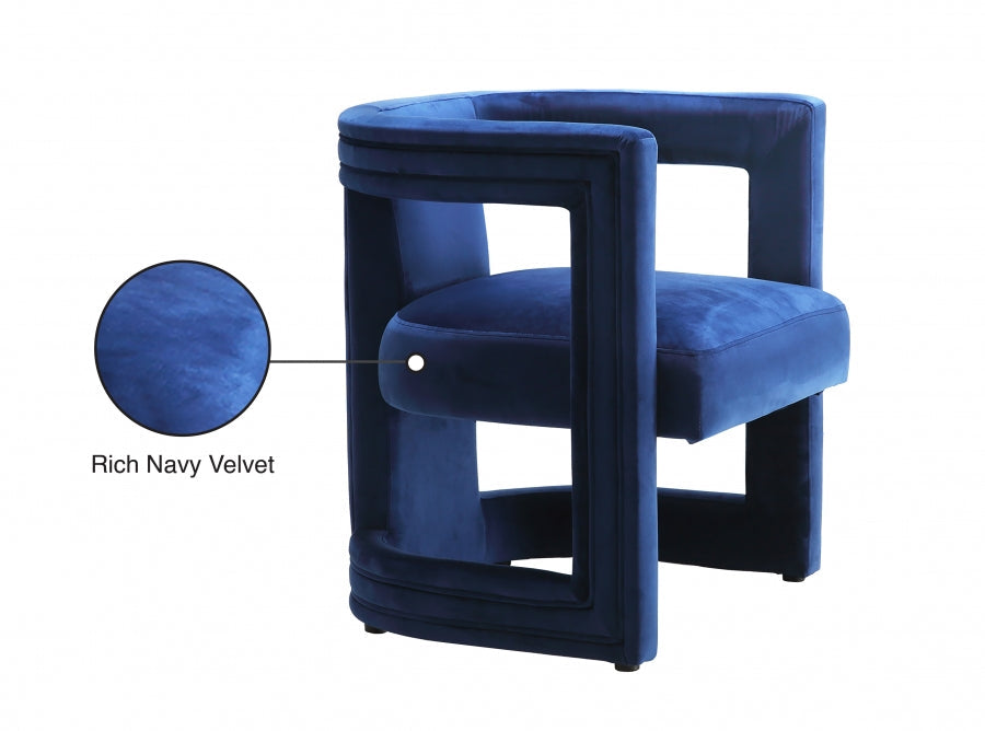 Blair Blue Velvet Dining/Accent Chair - 530Navy - Vega Furniture