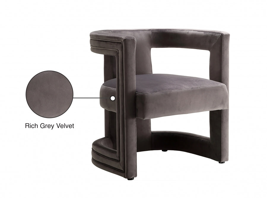 Blair Grey Velvet Dining/Accent Chair - 530Grey - Vega Furniture