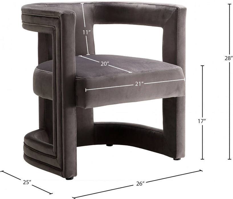 Blair Grey Velvet Dining/Accent Chair - 530Grey - Vega Furniture