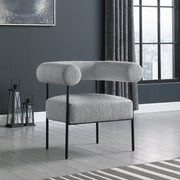 Blake Grey Boucle Fabric Accent Chair - 527Grey - Vega Furniture
