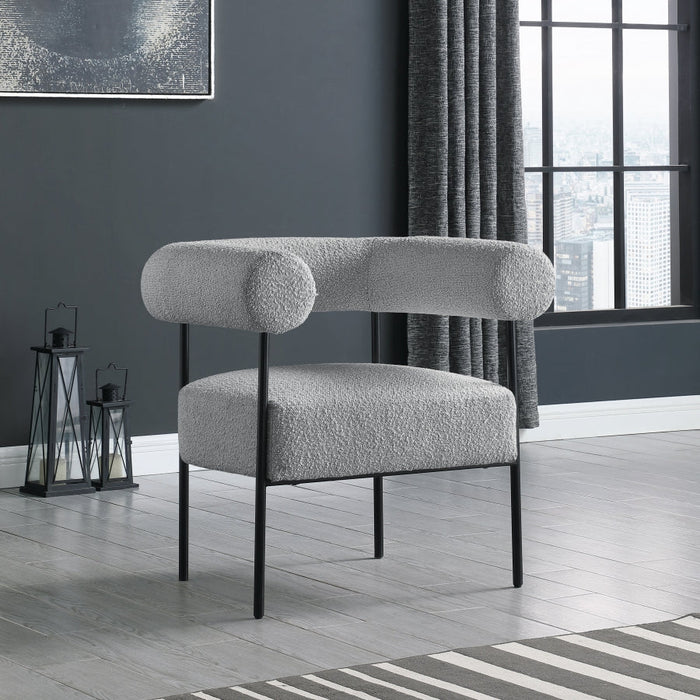 Blake Grey Boucle Fabric Accent Chair - 527Grey - Vega Furniture