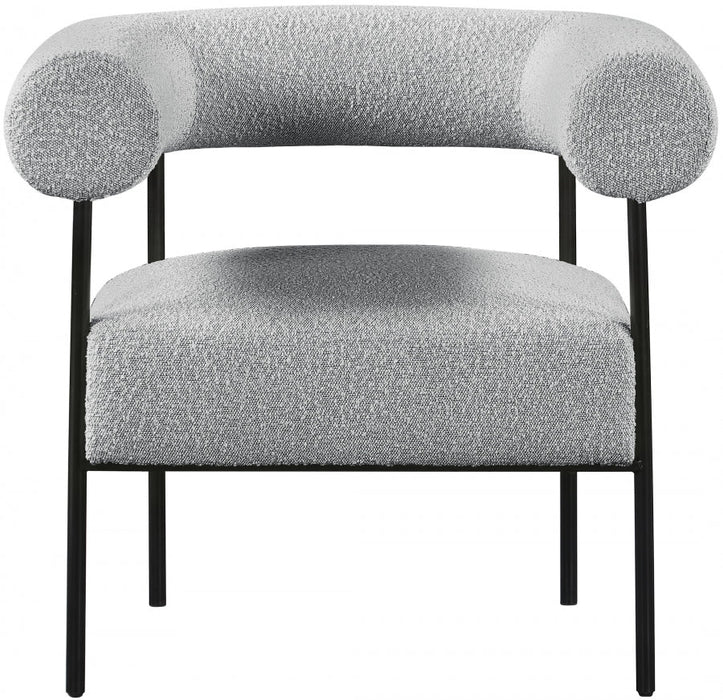 Blake Grey Boucle Fabric Accent Chair - 527Grey - Vega Furniture