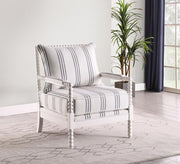 Blanchett White/Navy Upholstered Accent Chair with Spindle Accent - 903835 - Vega Furniture