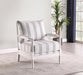 Blanchett White/Navy Upholstered Accent Chair with Spindle Accent - 903835 - Vega Furniture