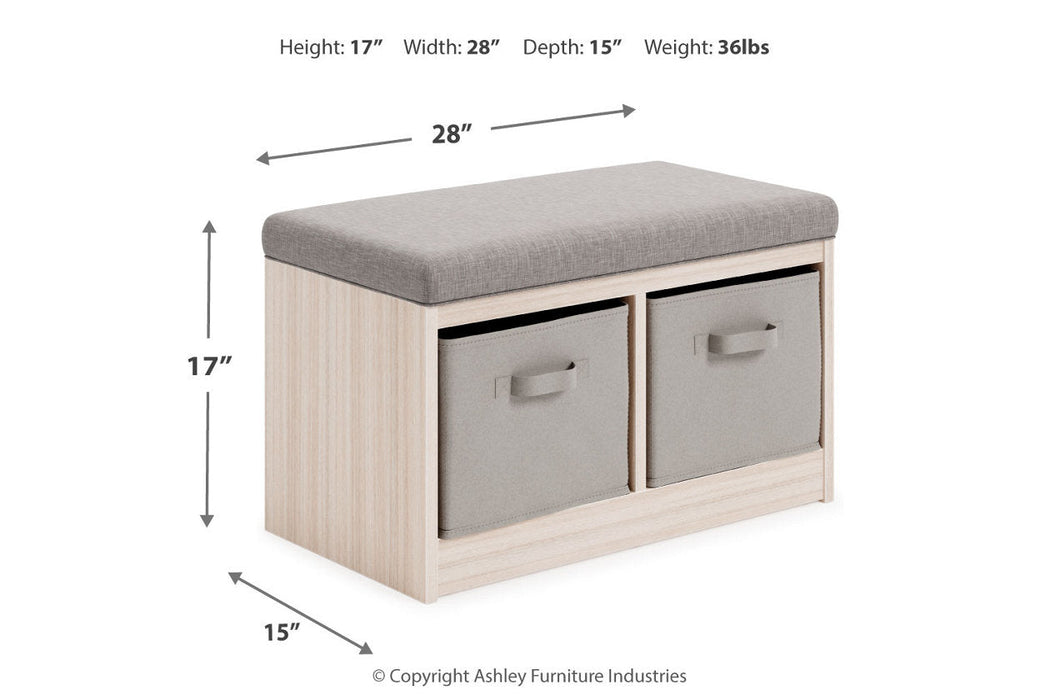 Blariden Gray/Natural Storage Bench - A3000286 - Vega Furniture