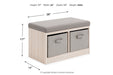 Blariden Gray/Natural Storage Bench - A3000286 - Vega Furniture