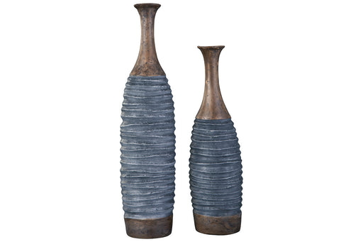 BLAYZE Antique Gray/Brown Vase, Set of 2 - A2000388 - Vega Furniture