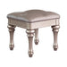 Bling Game Metallic Platinum Upholstered Vanity Stool - 204189 - Vega Furniture