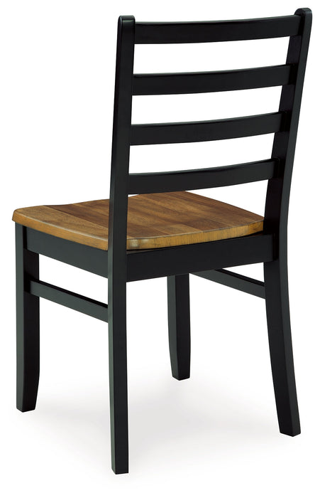 Blondon Brown/Black Dining Table and 4 Chairs (Set of 5) - D413-225 - Vega Furniture