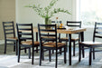 Blondon Brown/Black Dining Table and 6 Chairs (Set of 7) - D413-425 - Vega Furniture