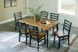 Blondon Brown/Black Dining Table and 6 Chairs (Set of 7) - D413-425 - Vega Furniture