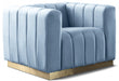 Blue Light Marlon Velvet Chair - 603SkyBlu-C - Vega Furniture