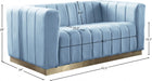 Blue Light Marlon Velvet Loveseat - 603SkyBlu-L - Vega Furniture