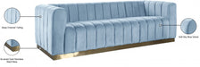 Blue Light Marlon Velvet Sofa - 603SkyBlu-S - Vega Furniture