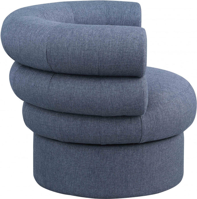 Blue Valentina Linen Textured Fabric Accent Chair - 570Navy - Vega Furniture