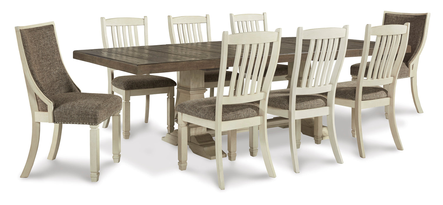 Bolanburg Two-tone Extendable Dining Set - SET | D647-55T | D647-55B | D647-02 | D647-01(4) - Vega Furniture