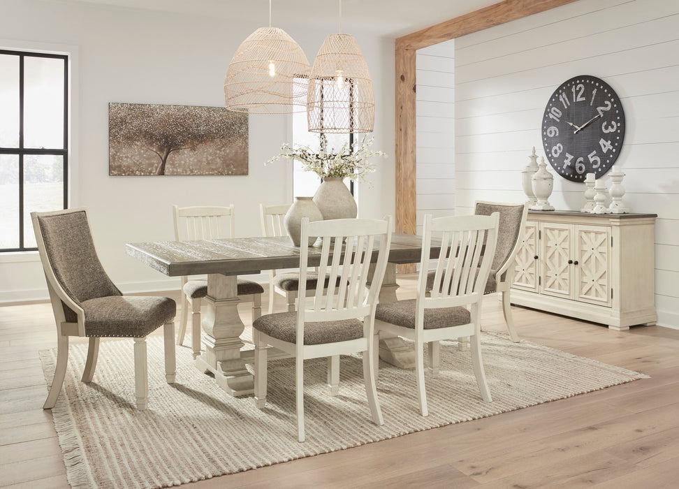 Bolanburg Two-tone Extendable Dining Set - SET | D647-55T | D647-55B | D647-02 | D647-01(4) - Vega Furniture