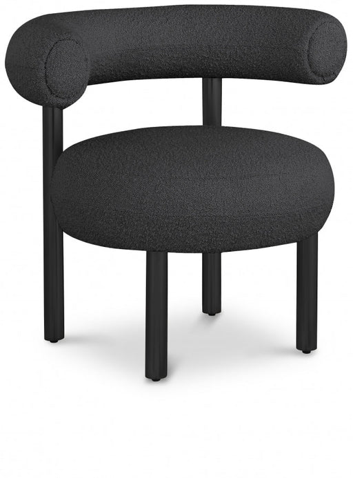 Bordeaux Black Boucle Fabric Accent Chair - 495Black - Vega Furniture