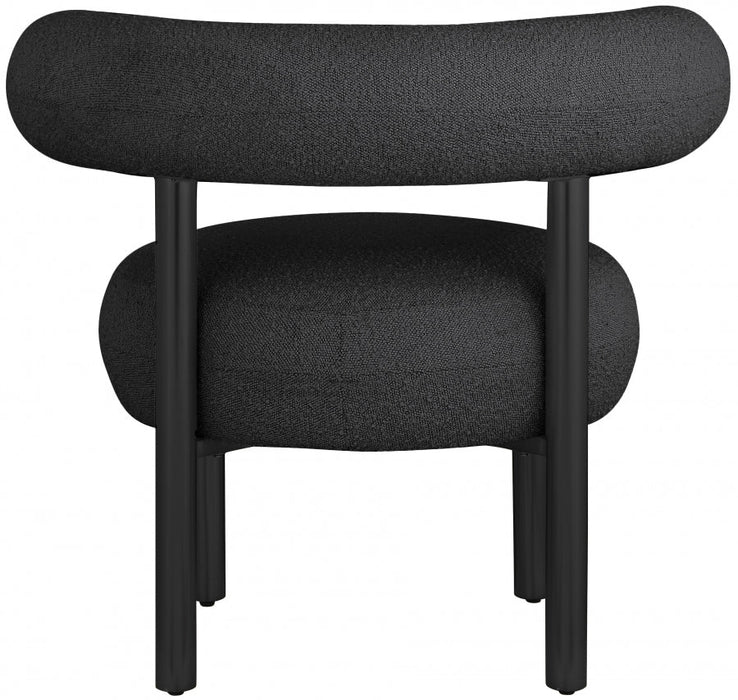 Bordeaux Black Boucle Fabric Accent Chair - 495Black - Vega Furniture