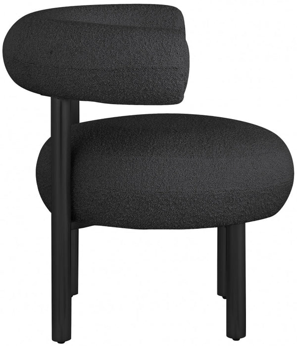 Bordeaux Black Boucle Fabric Accent Chair - 495Black - Vega Furniture