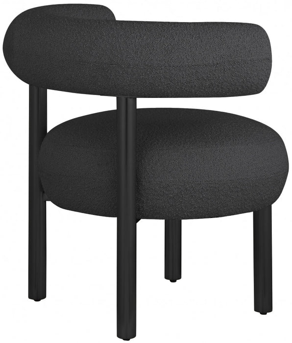 Bordeaux Black Boucle Fabric Accent Chair - 495Black - Vega Furniture