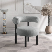 Bordeaux Grey Boucle Fabric Accent Chair - 495Grey - Vega Furniture