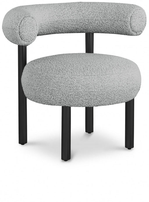 Bordeaux Grey Boucle Fabric Accent Chair - 495Grey - Vega Furniture