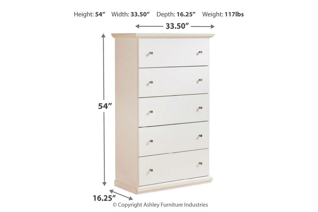 Bostwick Shoals White Chest of Drawers - B139-46 - Vega Furniture