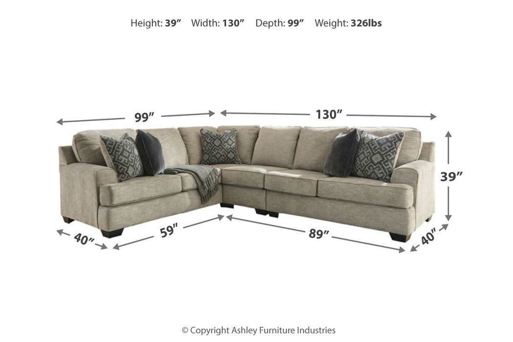 Bovarian Stone 3-Piece LAF Sectional - SET | 5610348 | 5610356 | 5610346 - Vega Furniture