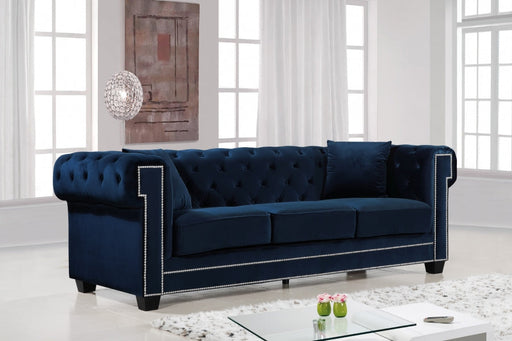 Bowery Blue Velvet Sofa - 614Navy-S - Vega Furniture